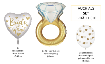 Preview: Folienballon herzförmig - Bride Squad - ø 43cm